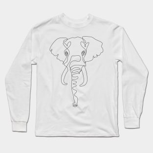 One Line Elephant Long Sleeve T-Shirt